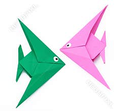 Origami paper fish
