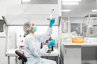 Laboratory for the production of biomaterials. People do research