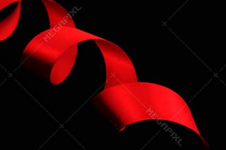 Spiral of Red Satin Ribbon
