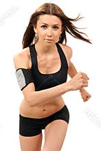 Fitness woman on diet jogging, running in gym