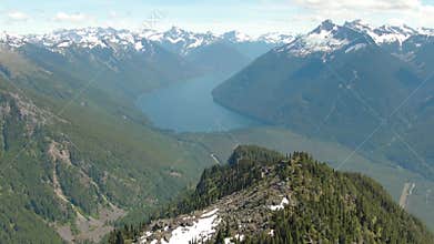 Aerial View of Canadian Mountain Landscape during a vibrant sunny day