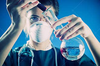 Medic in laboratory