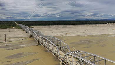Low Bridge Carries Highway 2 over the Tanana River in Alaska USA