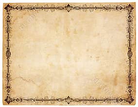 Blank Antique Paper With Victorian Border