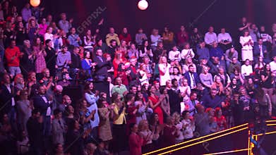 People viewers in a tv studio during tv recording