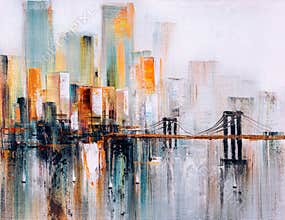 Oil Painting - Brooklyn Bridge, New York