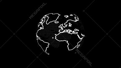 Spinning Earth. Animation of planet Earth. animation with optional luma matte. Alpha Luma Matte included.