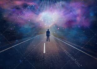 Soul journey, divine angelic guidance, portal to another universe, light being, unity wallpaper