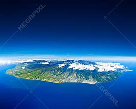 Aerial view of Reunion Island