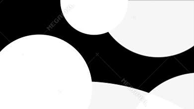 Simple abstract 4k looped flat style background with circles that change their size, overlap each other, where they