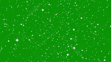 Stars shine effect on green screen background animation. Twinkle festive or holiday decoration. Christmas star glow 4k animation.