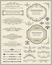 Calligraphic design elements and page decoration