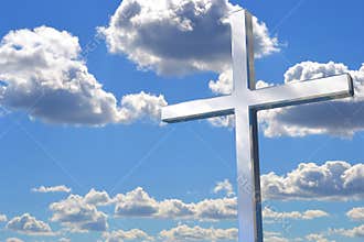 Cross, sky in background - religion concept