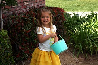 Girl carrying Easter basket