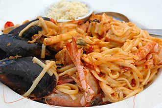 Pasta with seafood
