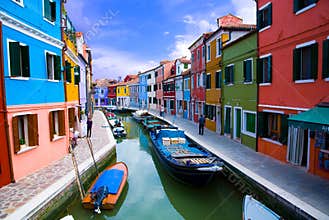 Venice, Burano island canal