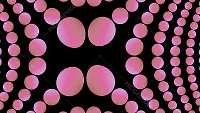 Pink 3D round entanglement animation evoking atoms. Quantum physics, infinitely small, virus, coronavirus, virus outbreak