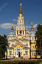 The Ascension Cathedral in Almaty, Kazakhstan.