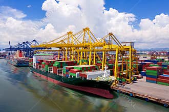 Logistics and transportation of Container Cargo ship