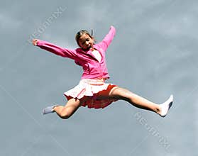 Jumping happy girl