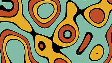 Abstract 1960s or 70ies psychedelic retro flowing plasma lava pattern swirl