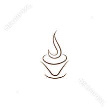 Coffee cup hand drawn artistic icon.