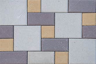 Distress old brick wall textures, floor tile. Mosaic tiles with geometric patterns