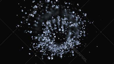 Falling water drops in super slow motion
