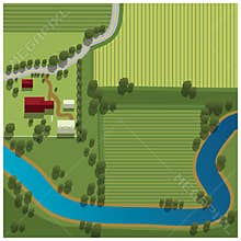 Aerial view of farm