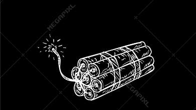 TNT Dynamite Exploding Drawing 2D Animation