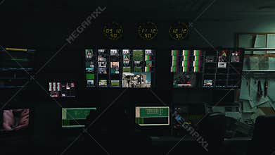 Working process in TV control room