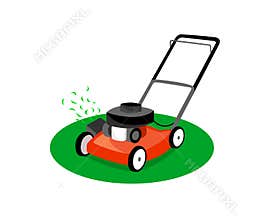 Lawn mower isolated on white background.