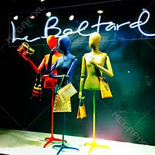 Mannequins woman in beautiful colorful gowns