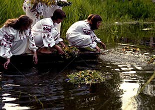 People celebrate holiday of Ivana Kupala on natural nature