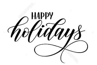 Modern brush calligraphy Happy Holidays