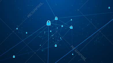 Internet technology network cyber security concept of protect computer virus attack .