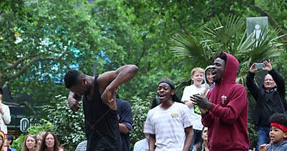 Young Black Male Dancing Hip Hop Style