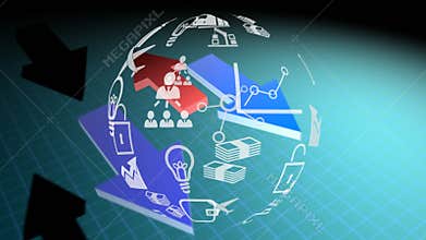 Application icons and arrows