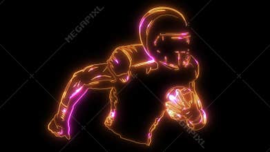 American football player holding ball silhouette. Team sport