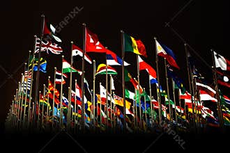 Countries flags in Shanghai World Expo