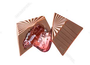 Chocolate candy with the current filling