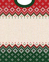 Ugly sweater Merry Christmas ornament scandinavian style knitted background frame border