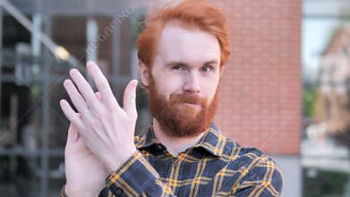 Applauding Redhead Beard Young Man, Clapping