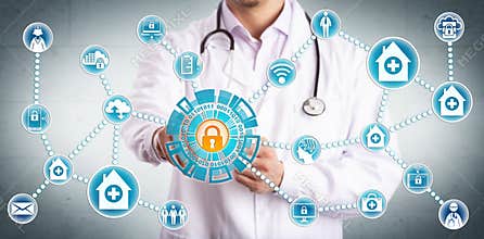 Young Clinician Securely Sharing Healthcare Data