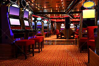 Modern casino hall with game machines