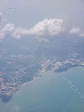 Raja Haji Abdullah Airport`s Runway from high altitude