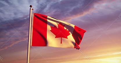 Canadian flag waving in the wind has Canada Maple Leaf Design - 30fps 4k Video