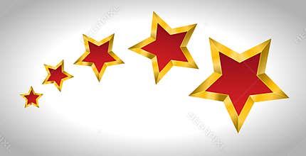 Vector illustration of 5 gold stars christmas new year holiday 3D Christmas