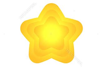 Golden star logo isolated on white background. Illustration design