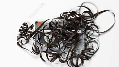 Audio cassette tape jam stop motion